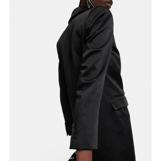 Budget 🔥 Saint Laurent Single-breasted Crêpe Satin 🧥 Coat 🎁 - Image 4