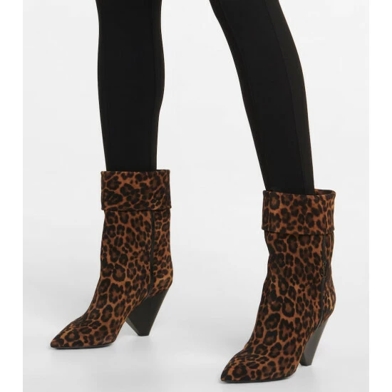 Coupon 😉 Saint Laurent Niki Leopard-print Suede 🥾 Boots ⭐ - Image 3