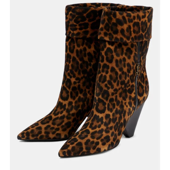 Coupon 😉 Saint Laurent Niki Leopard-print Suede 🥾 Boots ⭐ - Image 4