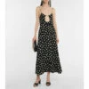 Outlet 🎁 Saint Laurent Polka-dot Cutout Midi 👗 Dress 😍