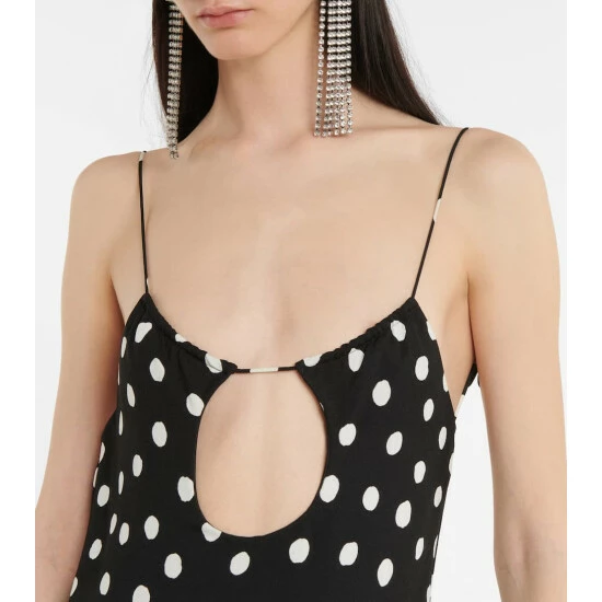 Outlet ๐ Saint Laurent Polka-dot Cutout Midi ๐ Dress ๐ - Image 3