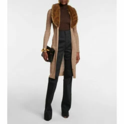 Best reviews of 🔥 Saint Laurent Faux Fur-trimmed Longline Cardigan 🥰