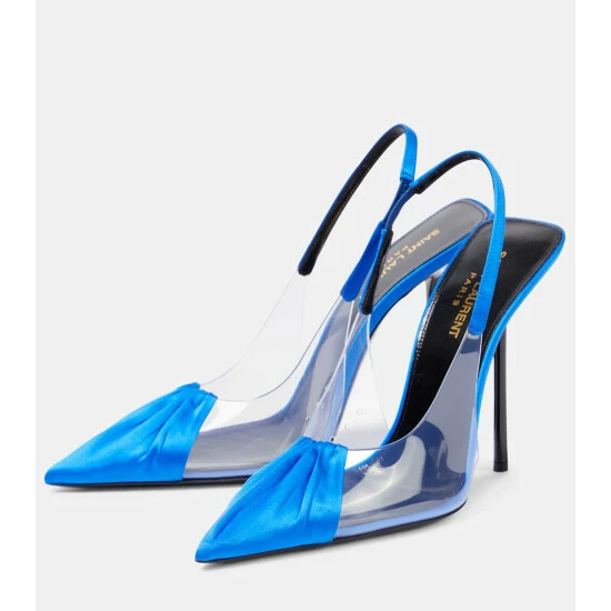 Best deal 😉 Saint Laurent Chica PVC And Satin Slingback Pumps 🤩 - Image 4