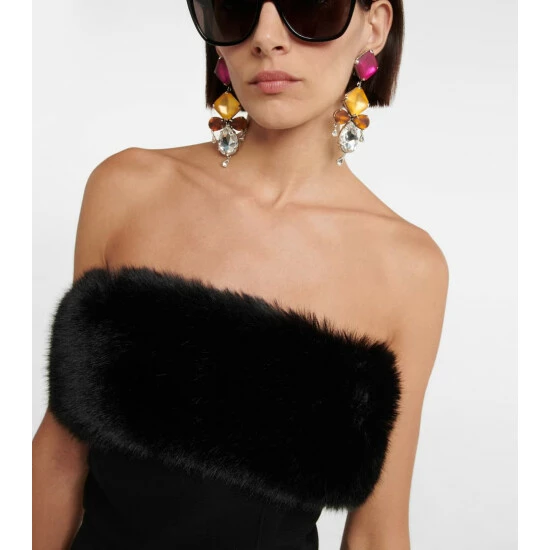 Discount 😉 Saint Laurent Faux Fur-trimmed Minidress 🔔 - Image 3