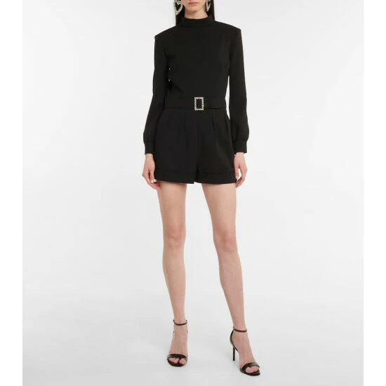 Top 10 💯 Saint Laurent Belted Sablé Playsuit 🛒