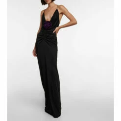 New 👏 Saint Laurent Embellished Satin Gown 💯