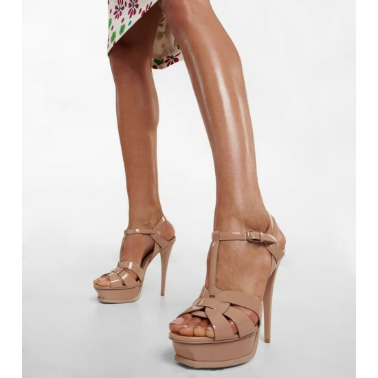 Budget ⌛ Saint Laurent Tribute Patent Leather Platform 🩴 Sandals 🤩 - Image 3