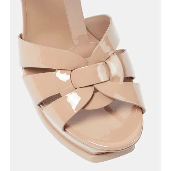 Budget ⌛ Saint Laurent Tribute Patent Leather Platform 🩴 Sandals 🤩 - Image 5