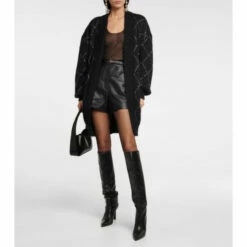 Budget 🧨 Saint Laurent Intarsia Mohair-blend Cardigan ⭐