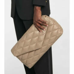 Hot Sale 😀 Saint Laurent Sade Puffer Quilted Leather Clutch ✔️