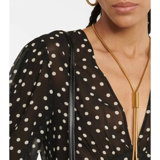 Outlet 🤩 Saint Laurent Polka-dot Silk Georgette Blouse 👏 - Image 3