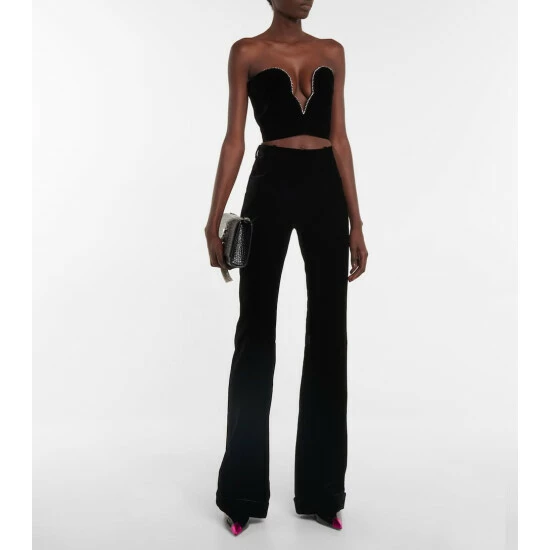 Coupon ๐ Saint Laurent Velvet High-rise Flared Pants โค๏ธ