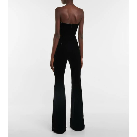 Coupon ๐ Saint Laurent Velvet High-rise Flared Pants โค๏ธ - Image 2