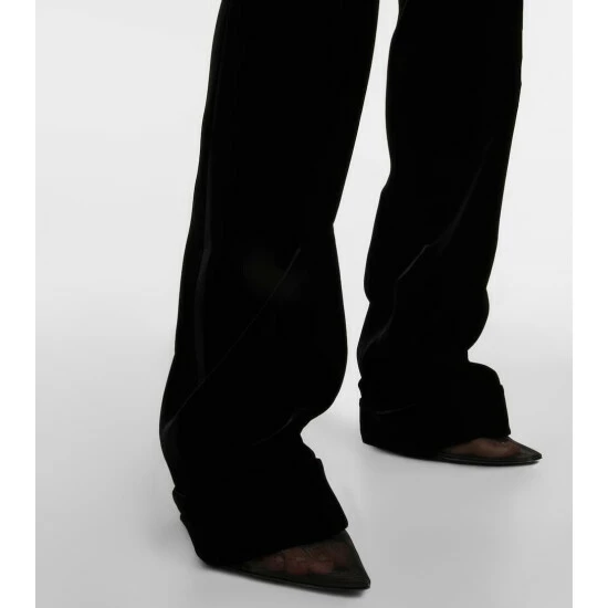 Wholesale 🥰 Saint Laurent Cupro Velvet High-rise Straight Pants 👏 - Image 4