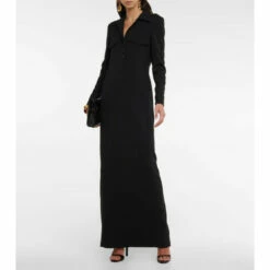 Best Pirce 🔥 Saint Laurent Wool Polo Maxi 👗 Dress 🥰