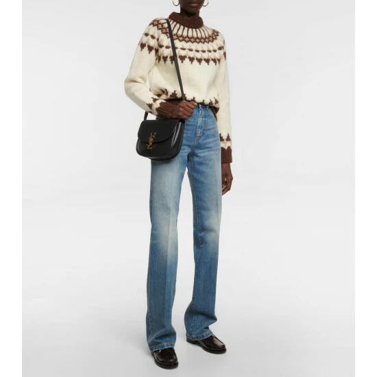 Budget ๐ Saint Laurent Intarsia Wool And Mohair-blend Sweater โค๏ธ