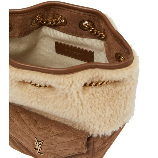Buy ๐ Saint Laurent Joe Mini Shearling-paneled Bucket Bag โ - Image 2