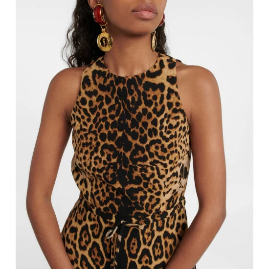New 💯 Saint Laurent Leopard-print Silk Georgette Minidress 🛒 - Image 3