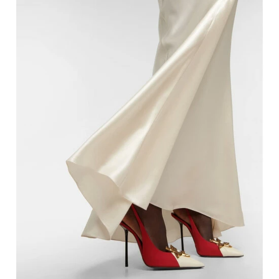 Best Pirce ๐งจ Saint Laurent Lace-trimmed Satin Gown โจ - Image 4