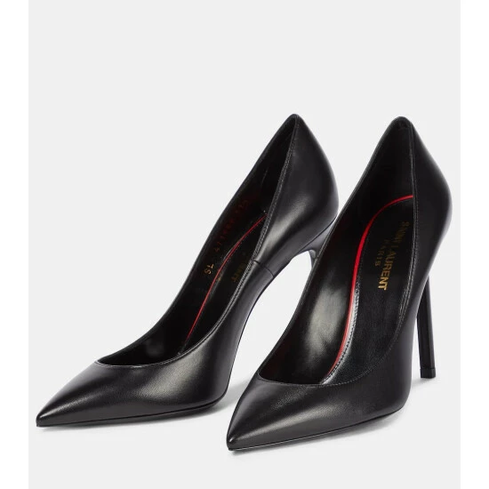 Buy โ Saint Laurent Anja Leather Pumps ๐งจ - Image 4
