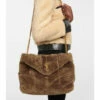 New 🧨 Saint Laurent Loulou Puffer Medium Shearling Shoulder Bag 🛒