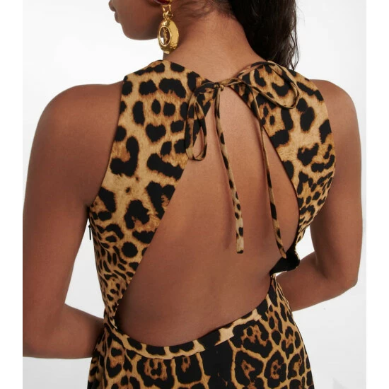 New 💯 Saint Laurent Leopard-print Silk Georgette Minidress 🛒 - Image 4