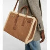 Best deal 🛒 Saint Laurent Sac De Jour Medium Shearling And Suede Tote Bag ⭐