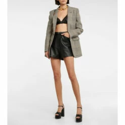 Best Pirce 💯 Saint Laurent Leather Shorts 🌟