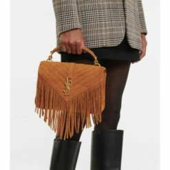 Coupon ✔️ Saint Laurent Collège Medium Suede Shoulder Bag 🥰