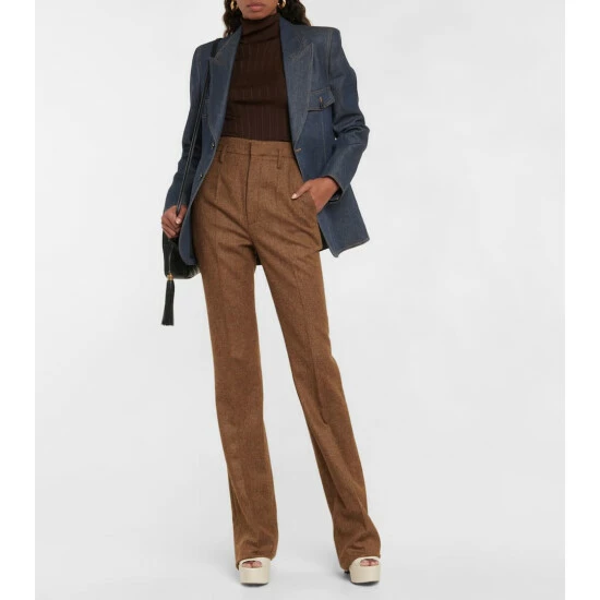 Best Pirce 😀 Saint Laurent High-rise Flared Wool Pants 🤩