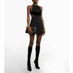 Buy ⌛ Saint Laurent Talia Velvet Knee-high 🥾 Boots 😍