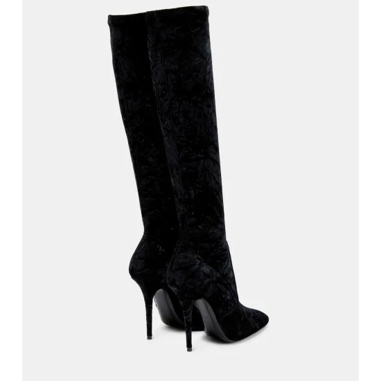 Buy ⌛ Saint Laurent Talia Velvet Knee-high 🥾 Boots 😍 - Image 2