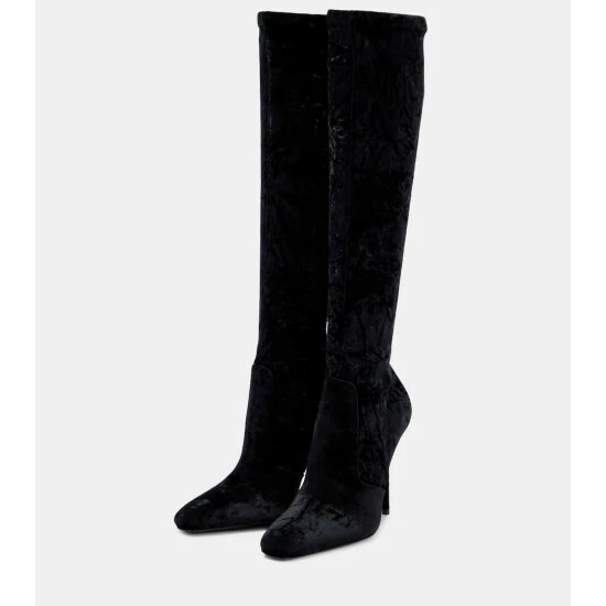 Buy ⌛ Saint Laurent Talia Velvet Knee-high 🥾 Boots 😍 - Image 4