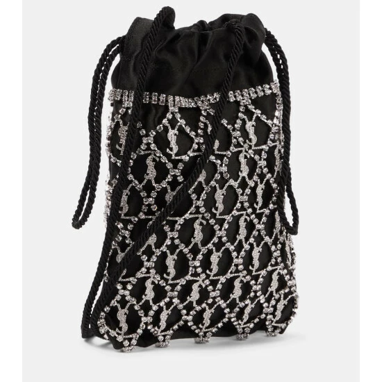 Best Sale 🥰 Saint Laurent Crystal-embellished Pouch 💯 - Image 3