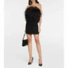 Discount 🔔 Saint Laurent Feather-trimmed Wool Minidress 🎁