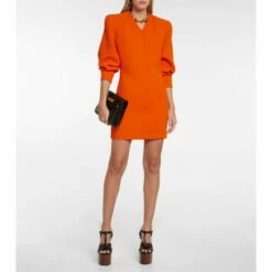 Budget ✨ Saint Laurent Double Wool Crêpe Minidress 🔔