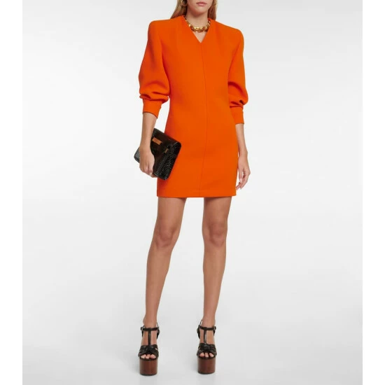 Budget ✨ Saint Laurent Double Wool Crêpe Minidress 🔔