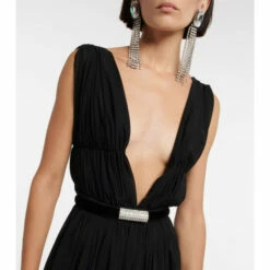 Best Sale 🌟 Saint Laurent Embellished Velvet Belt 👏