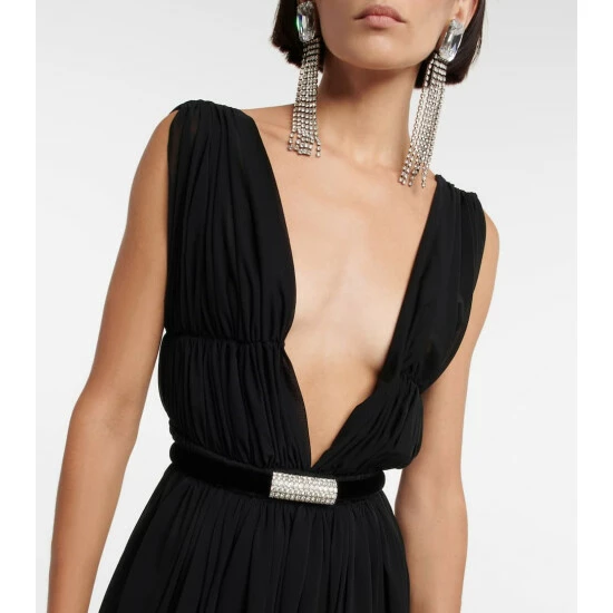 Best Sale 🌟 Saint Laurent Embellished Velvet Belt 👏