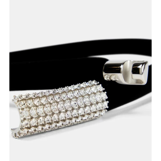 Best Sale 🌟 Saint Laurent Embellished Velvet Belt 👏 - Image 2