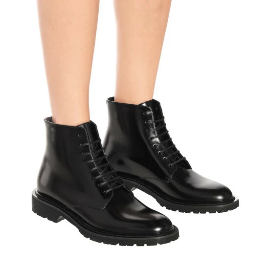 Cheap β€οΈ Saint Laurent Leather Lace-up π₯Ύ Boots π - Image 3