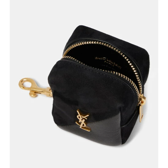 Best Pirce ❤️ Saint Laurent Jamie Cube Leather And Suede Bag Charm 🤩