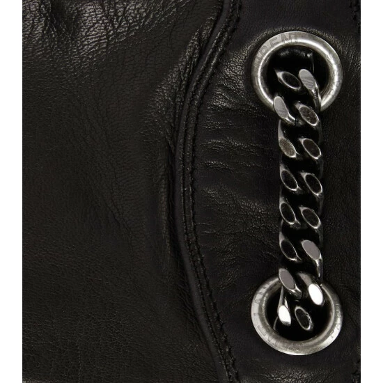 Buy ๐งจ Saint Laurent Chain-detail Leather Gloves ๐