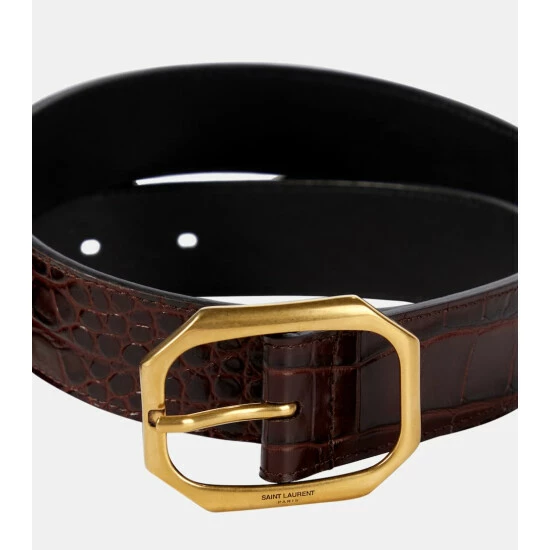 Best Sale โจ Saint Laurent Mock-croc Leather Belt ๐ - Image 2