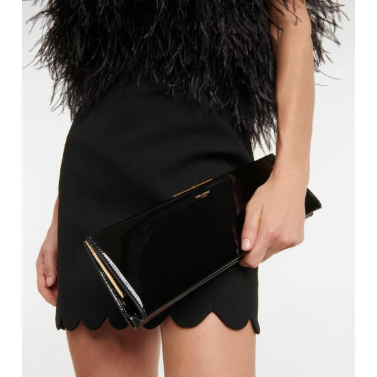 Buy ❤️ Saint Laurent Midnight Patent Leather Clutch 🥰
