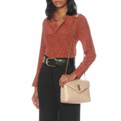 Best Pirce ✔️ Saint Laurent Loulou Small Leather Shoulder Bag 🥰