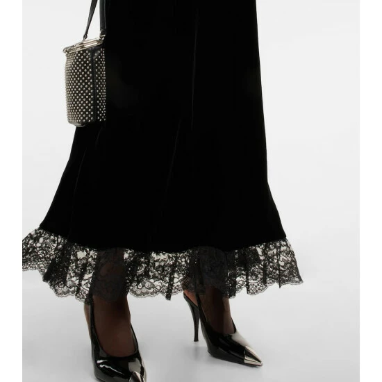 Promo ๐ฅ Saint Laurent Lace-trimmed Velvet ๐ Dress โ - Image 4