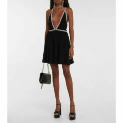 Best Pirce 🌟 Saint Laurent Embellished Silk Minidress ⭐