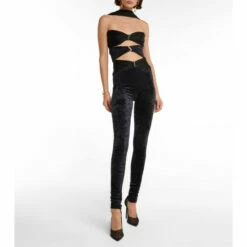 Best Sale ✔️ Saint Laurent YSL Cutout Velvet Jersey Jumpsuit 👏