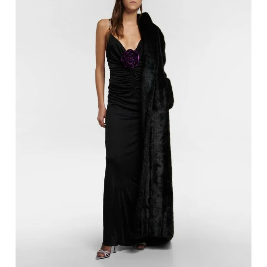 Coupon 👍 Saint Laurent Embellished Satin 🩴 Sandals 🔔